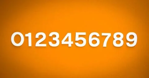Mathematics background made with solid numbers. Isolated on orange Mathema... Stock Photos