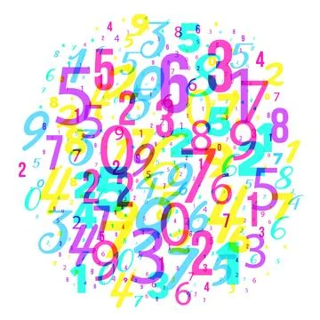 Mathematics background, random different numbers math pattern 스톡 일러스트