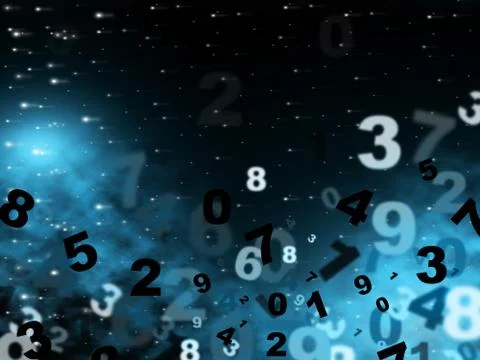 Mathematics blue showing high tec and digits Stock-Illustration
