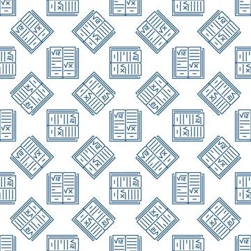 Mathematics Book vector Math Education and Learning concept outline seamles.. Stockillustratie
