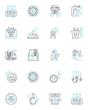 Mathematics calculus linear icons set. derivative, integral, limit, function Illustrazione stock