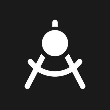 Mathematics class dark mode glyph ui icon Stock Illustration
