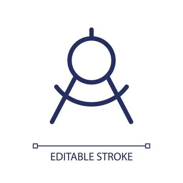 Mathematics class pixel perfect linear ui icon Stock Illustration