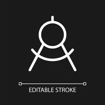 Mathematics class pixel perfect white linear ui icon for dark theme Stock Illustration