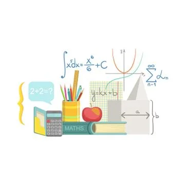 Mathematics Class Set Of Objects Stock Illustration