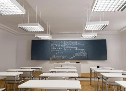 Mathematics Classroom, frontal view Stock Illustration
