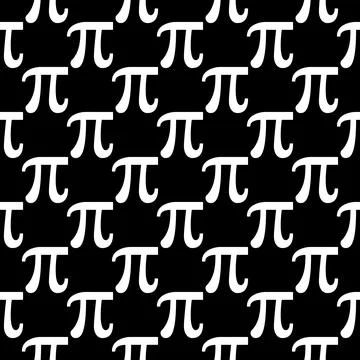 Mathematics concept dark geometric pattern with Pi symbol - vector Math sea.. Stock Illustration