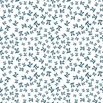 Mathematics concept pattern with Blue Greek Pi symbol - vector Math seamles.. Stock Illustration