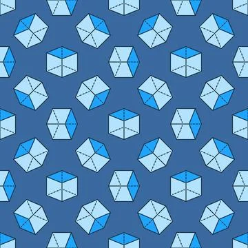 Mathematics Cube vector colored modern seamless pattern 库存插图