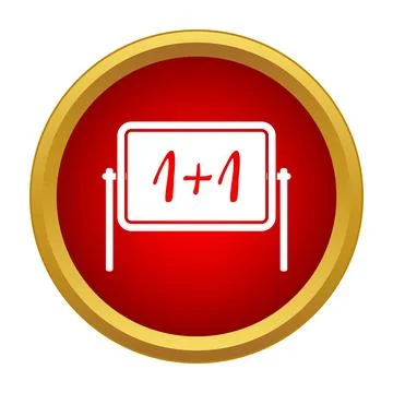 Mathematics education concept with a simple addition problem 库存插图
