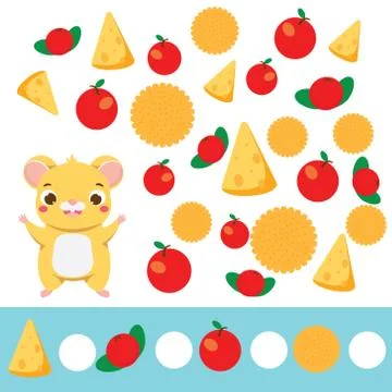 Mathematics educational children game. Study counting, numbers, addition. hel Stock-Illustration