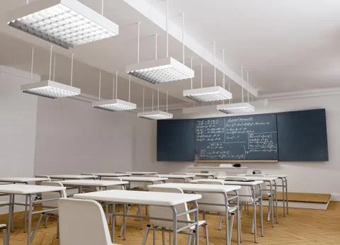 Mathematics empty Classroom Stock Illustration