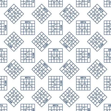 Mathematics Falling Graph vector concept line seamless pattern Stock Illustration