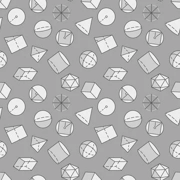 Mathematics Figures colored vector seamless pattern - Geometry Education ba.. Stock Illustration