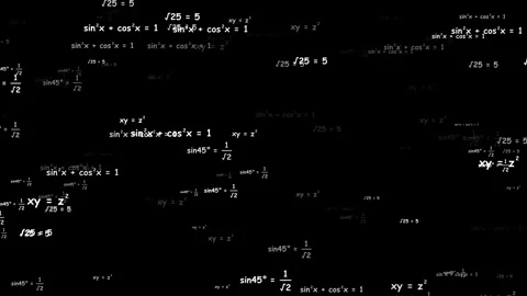 Mathematics formula Equations Flying Background. Stock Footage 336858470