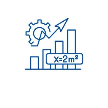 Mathematics formula line icon concept. Mathematics formula flat vector symbol Stock Illustration