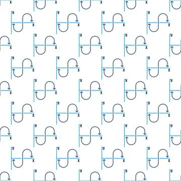 Mathematics Function or Graph vector Analysis Curve colored seamless pattern Stock Illustration