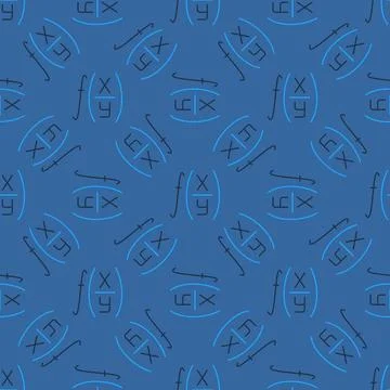 Mathematics Function vector blue modern seamless pattern Stock Illustration