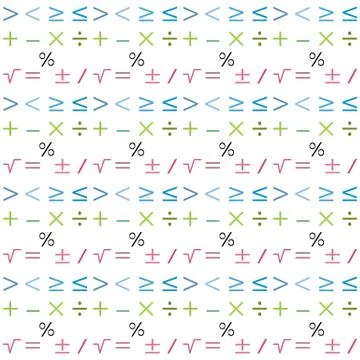 Mathematics geometric seamless pattern. Background from minus, plus, equal, n イラスト素材