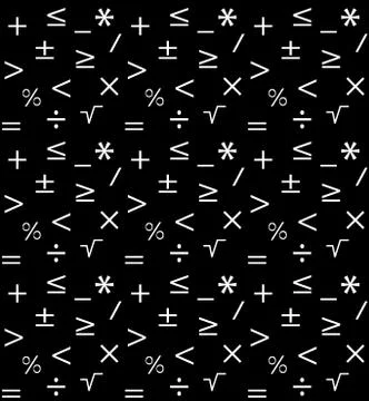 Mathematics geometric seamless pattern. Background from minus, plus, equal Stock Illustration