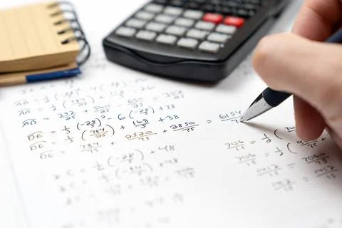 Mathematics geometry homework essentials Fotos Stock