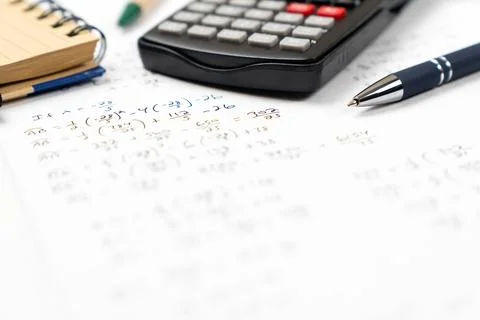 Mathematics geometry homework essentials Stock Photos