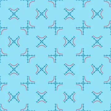 Mathematics Graph vector concept blue seamless pattern Illustrazione stock
