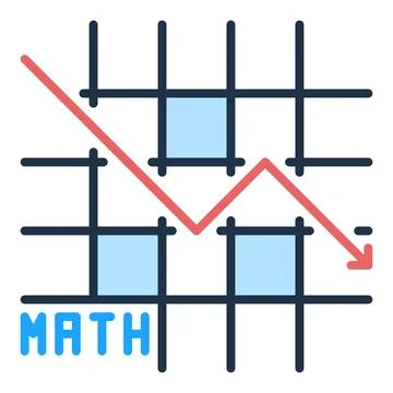Mathematics Graph vector Math concept creative modern icon Stock Illustration