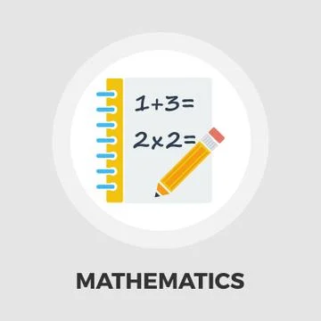 Mathematics icon flat Stock Illustration