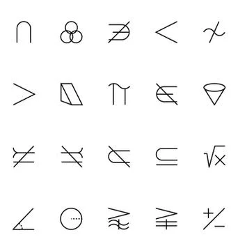 Mathematics Icons Set Stock Illustration