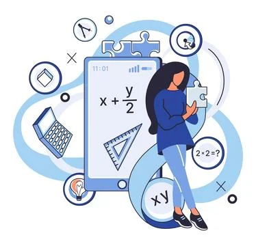 Mathematics. Learning math is dynamic process, where each calculation is st.. 스톡 일러스트