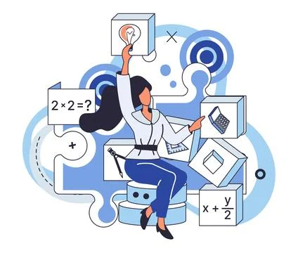 Mathematics. Learning math is exhilarating adventure, where each formula is.. 스톡 일러스트