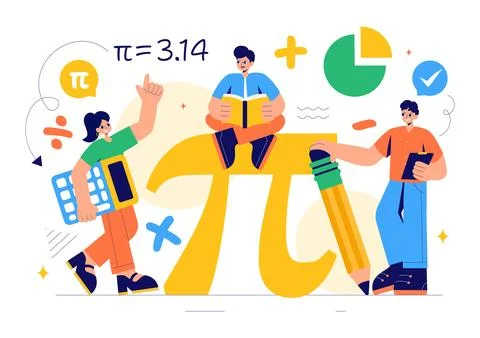 Mathematics Learning Vector Illustration Featuring School Supplies or Stati.. イラスト素材
