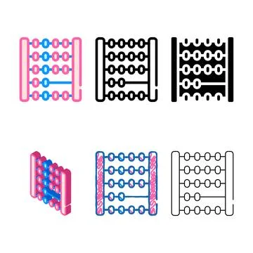 Mathematics lesson color icon vector color forms 스톡 일러스트