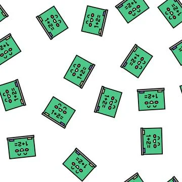 Mathematics lesson kindergarten vector seamless pattern Stock Illustration