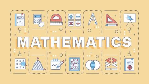 Mathematics light orange word concept Stock Illustration