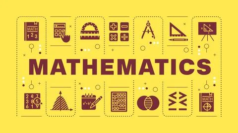 Mathematics light orange word concept Stock Illustration