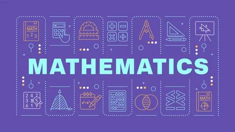 Mathematics light orange word concept Stock Illustration
