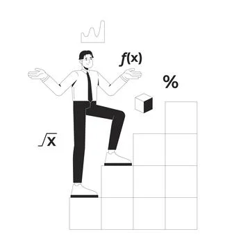 Mathematics line illustration concept Stock Illustration