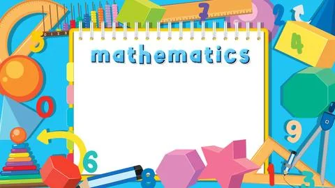 Mathematics Notebook with Math Tools Background Stock Illustration