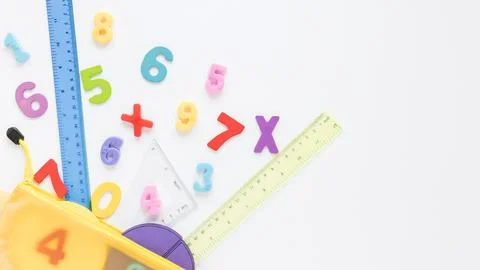 Mathematics with numbers copy space. High quality beautiful photo concept Stock Photos