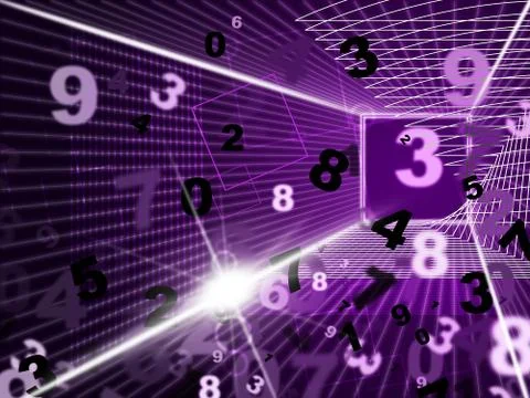 Mathematics numbers representing high tec and numeracy Stock-Illustration