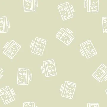 Mathematics online lesson line vector seamless pattern Illustrazione stock