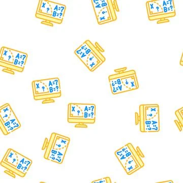 Mathematics online lesson vector seamless pattern Stock Illustration