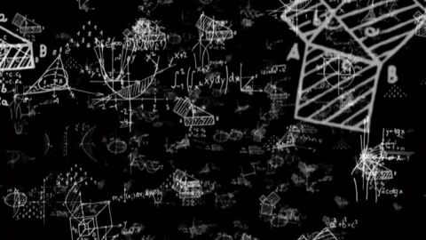 Mathematics Physics Equation Floating 4K Overlay Stock Footage 289913414