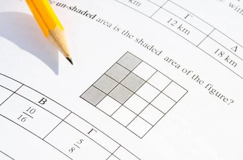 Mathematics problem solving with exam paper questions. Mathematics problem... Stock Photos