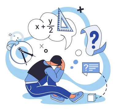 Mathematics. In realm math, intelligence is honed through meticulous study .. 스톡 일러스트