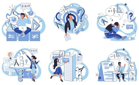 Mathematics. In realm mathematics, study formulas unveils beauty numerical .. Stock Illustration