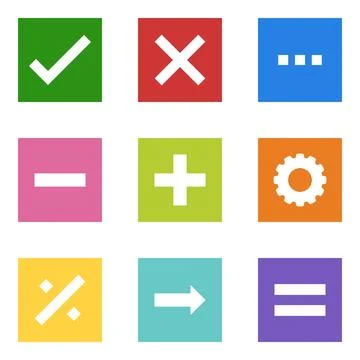 Mathematics right wrong customize square symbol icon Stock Illustration