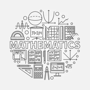 Mathematics round illustration Stock Illustration